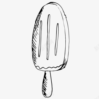 冰棒食物手绘图标图标