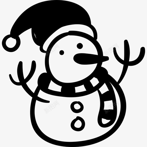 雪人标志手绘圣诞图标svg_新图网 https://ixintu.com 手绘圣诞 标志 雪人