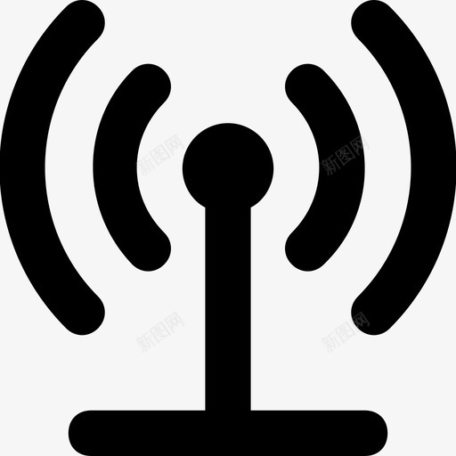 wifi塔天线通信图标svg_新图网 https://ixintu.com wifi塔 信号 天线 网络和通信材料字形图标 通信