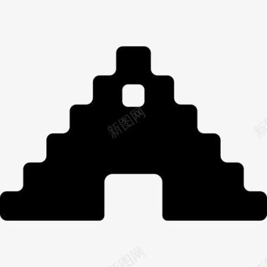 阿兹特克金字塔纪念碑神庙里图标图标