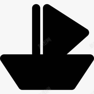 纸帆船运输填充图标图标