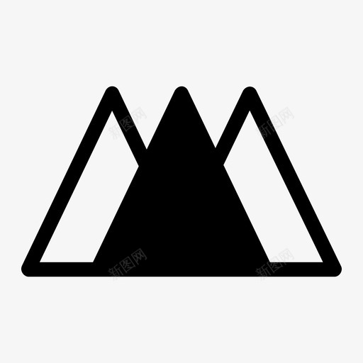 山攀爬绘画图标svg_新图网 https://ixintu.com 三角山 三角形形状 山 攀爬 绘画 风景