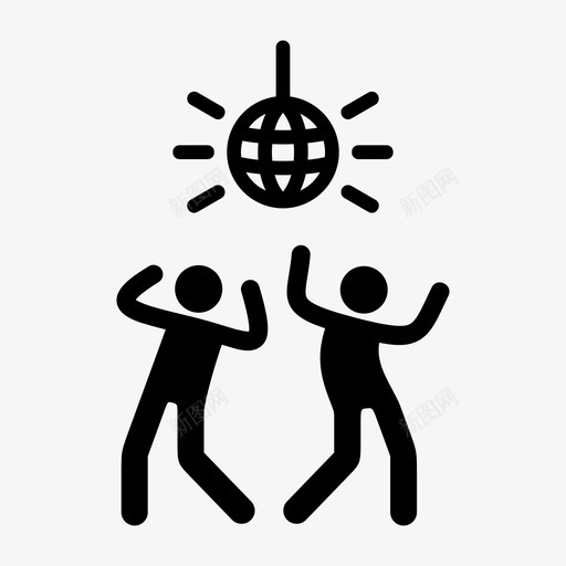 迪斯科派对俱乐部舞蹈图标svg_新图网 https://ixintu.com 俱乐部 派对舞者 狂欢 舞蹈 迪斯科派对 迪斯科舞会