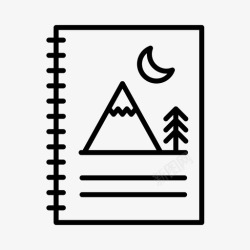 假期表现手册冒险书露营探险图标高清图片