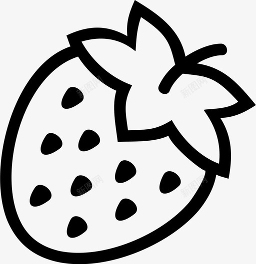 草莓食品水果图标svg_新图网 https://ixintu.com 水果 草莓食品