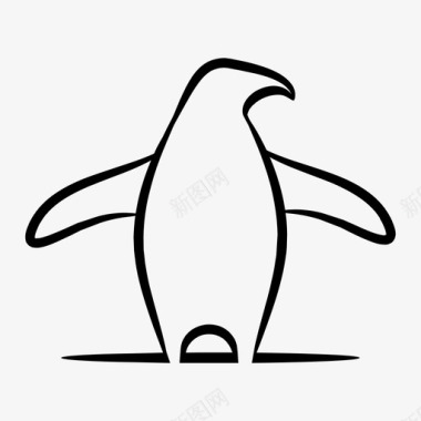 企鹅动物动物线图标图标