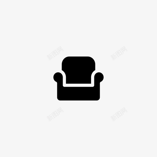 扶手椅舒适沙发图标svg_新图网 https://ixintu.com 客厅 小图标 扶手椅 沙发 舒适