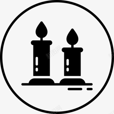 蜡烛生日浪漫图标图标