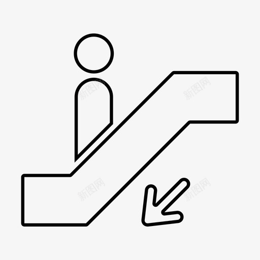 自动扶梯下降机场楼梯图标svg_新图网 https://ixintu.com 台阶 机场 楼梯 自动扶梯下降