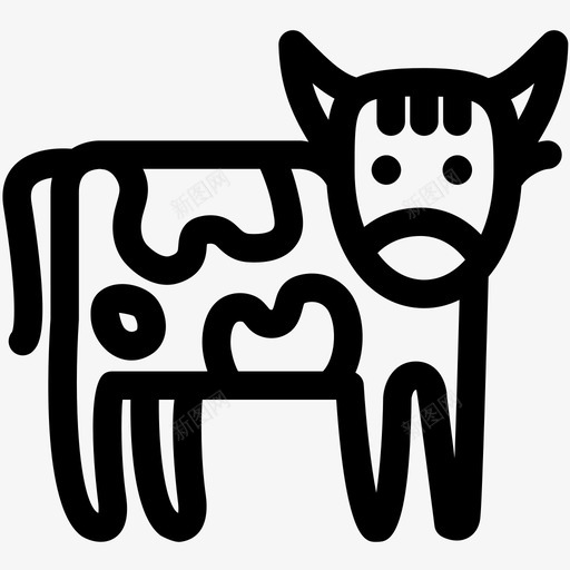 牛动物牛肉图标svg_新图网 https://ixintu.com 公牛 农场 动物 牛 牛肉 食物概要集2