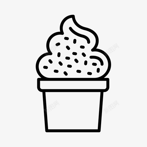 冰淇淋杯甜点食物图标svg_新图网 https://ixintu.com 冰淇淋 冰淇淋杯 圣代 甜点 糖果 食物