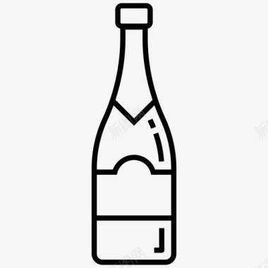 香槟瓶酒精勃艮第图标图标