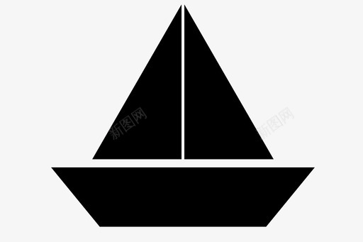 帆船湖船图标图标