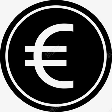 欧元硬币货币符号图标图标