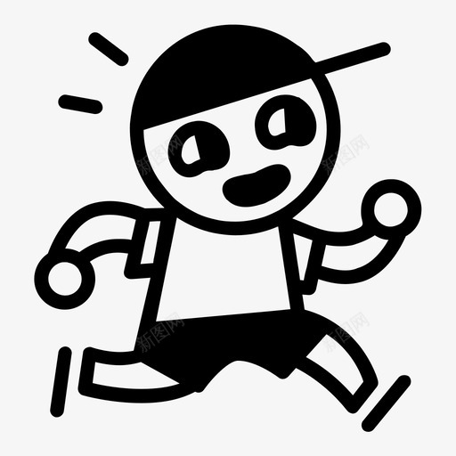 跑步孩子有趣图标svg_新图网 https://ixintu.com 可爱的小人物 孩子 有趣 玩耍 跑步