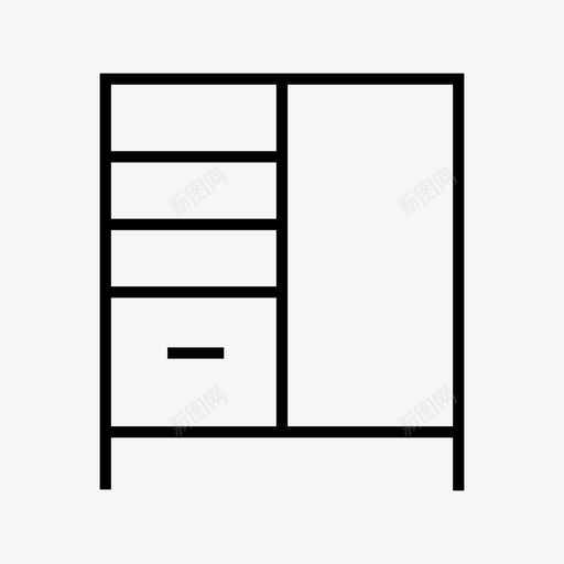 衣柜橱柜家具图标svg_新图网 https://ixintu.com 家具 橱柜 衣柜
