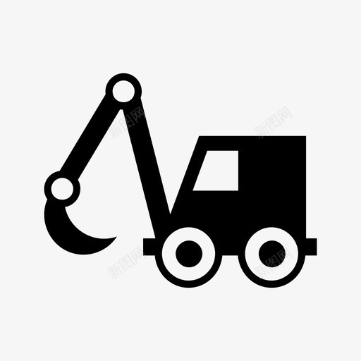 挖掘机建筑施工图标svg_新图网 https://ixintu.com 卡车 工程 建筑 挖掘 挖掘机 施工