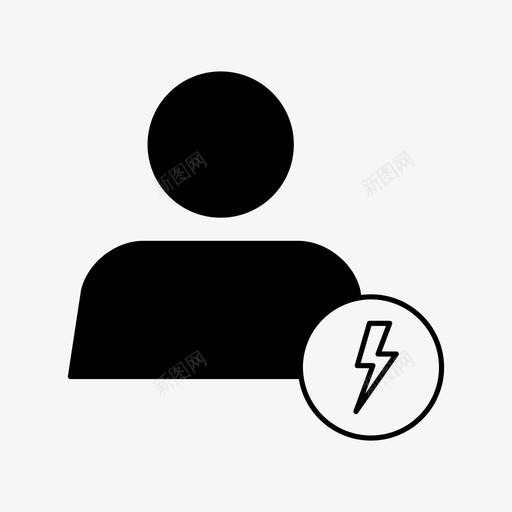 闪电用户帐户能量图标svg_新图网 https://ixintu.com 帐户 能量 配置文件 闪电 闪电用户