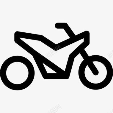 摩托车侧视图运输poi道路轮廓图标图标