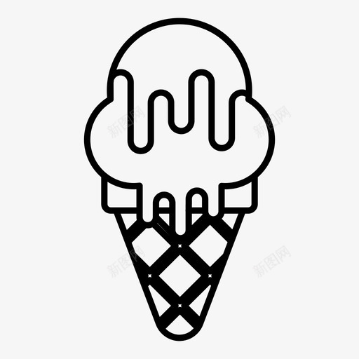冰淇淋筒甜点食物图标svg_新图网 https://ixintu.com 冰淇淋 冰淇淋筒 甜点 食物