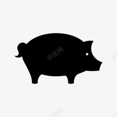 猪动物培根图标图标