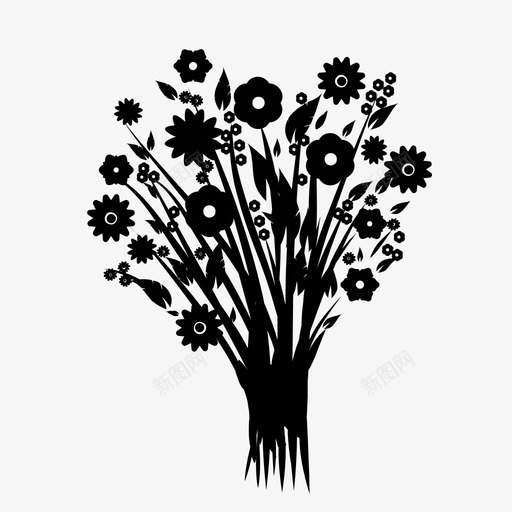 花束花浪漫图标svg_新图网 https://ixintu.com 婚礼 情人节 浪漫 花 花束
