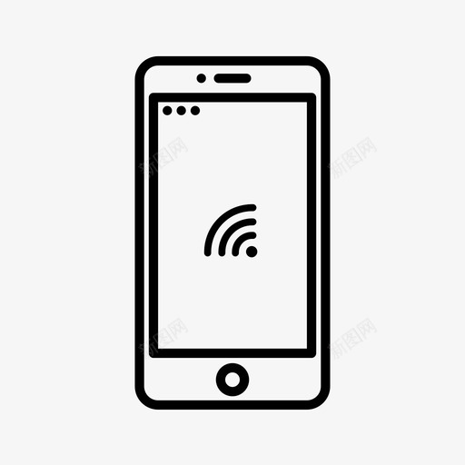 wifi连接iphone图标svg_新图网 https://ixintu.com iphone wifi 手机 智能手机 连接