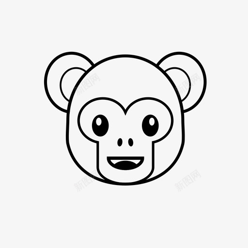 小猴子动物可爱图标svg_新图网 https://ixintu.com 动物 可爱 小猴子 快乐 表情符号