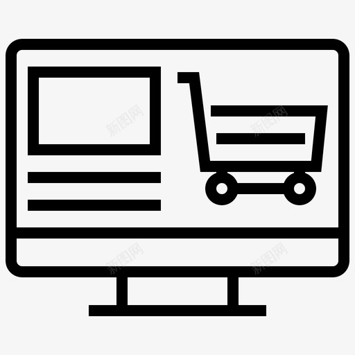 购物购物车电脑图标svg_新图网 https://ixintu.com 创业 电子商务 电脑 网店 购物 购物车