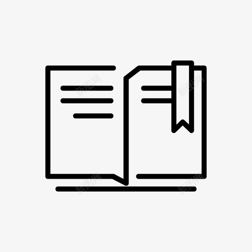 书书签笔记本图标svg_新图网 https://ixintu.com 书 书签 打开 笔记本 阅读