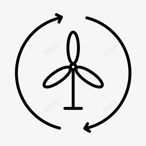 可再生资源保护生态图标svg_新图网 https://ixintu.com 保护 可再生资源 可持续性 环境 生态 绿色能源 风力发电