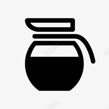 咖啡壶咖啡玻璃杯图标图标