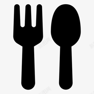 勺子和叉子叉子勺monotravel图标图标
