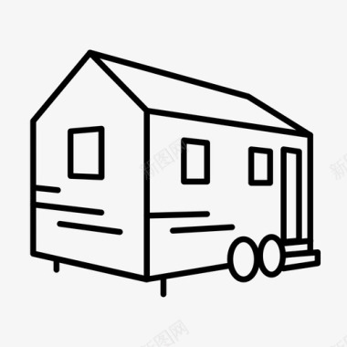 小房子大篷车房子图标图标