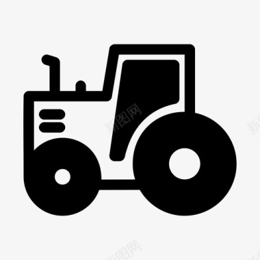 拖拉机建筑农用拖拉机图标图标