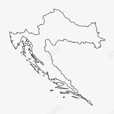 克罗地亚地图欧洲岛屿图标图标