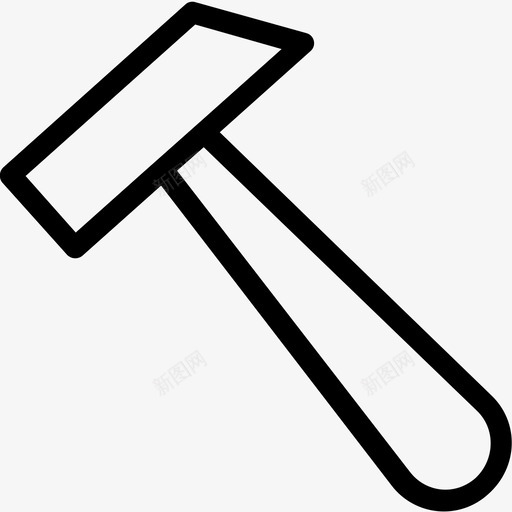 锤子手动工具钉子锤图标svg_新图网 https://ixintu.com 作业工具 工业平滑线图标集 手动工具 钉子锤 锤子