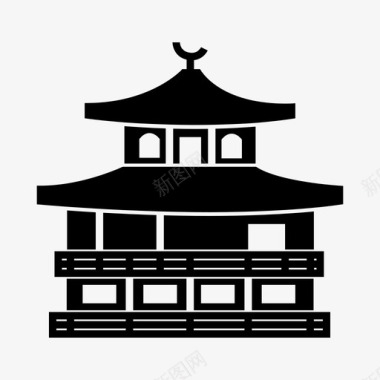 金阁寺日本建筑宗教场所图标图标