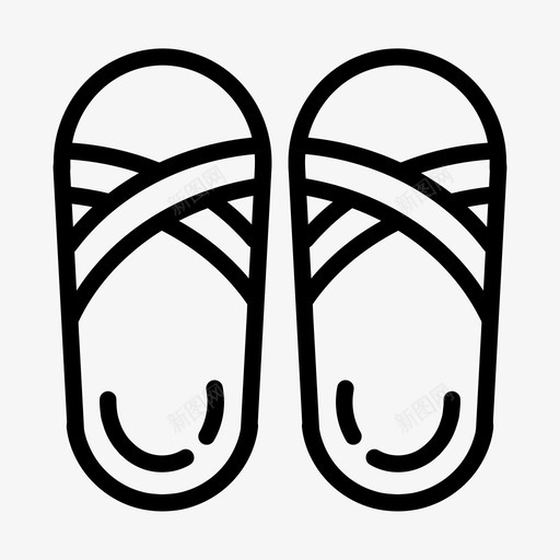 鞋子凉鞋拖鞋图标svg_新图网 https://ixintu.com 凉鞋 拖鞋 鞋子