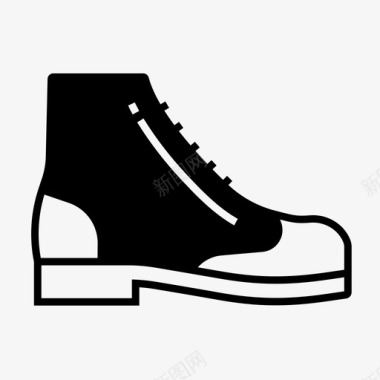 翼尖靴靴子时尚图标图标