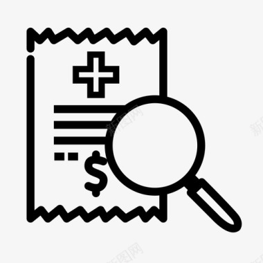 搜索医疗账单发票收据图标图标