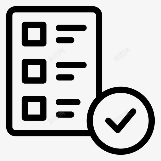 文件清单页面图标svg_新图网 https://ixintu.com 勾选 搜索引擎优化营销线图标第一卷 文件 清单 纸张 页面