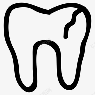 牙齿断裂损坏图标图标