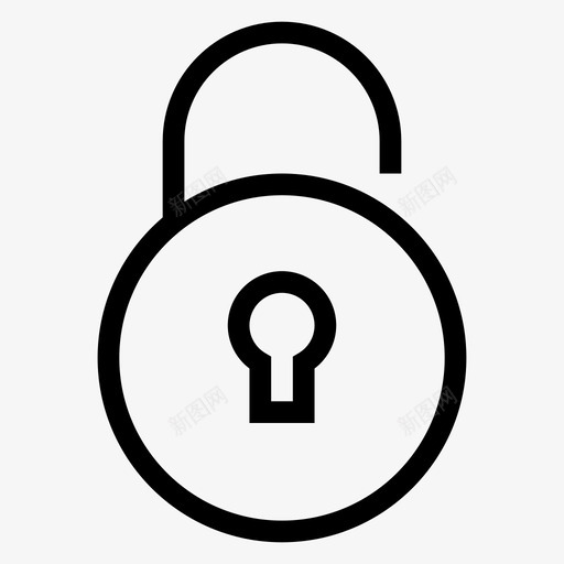 解锁接口隐私图标svg_新图网 https://ixintu.com 保护 多媒体线路图标 安全 接口 解锁 隐私