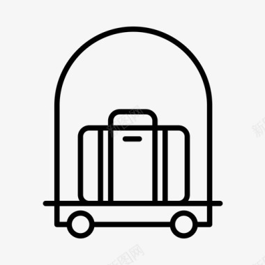 行李行李员酒店图标图标