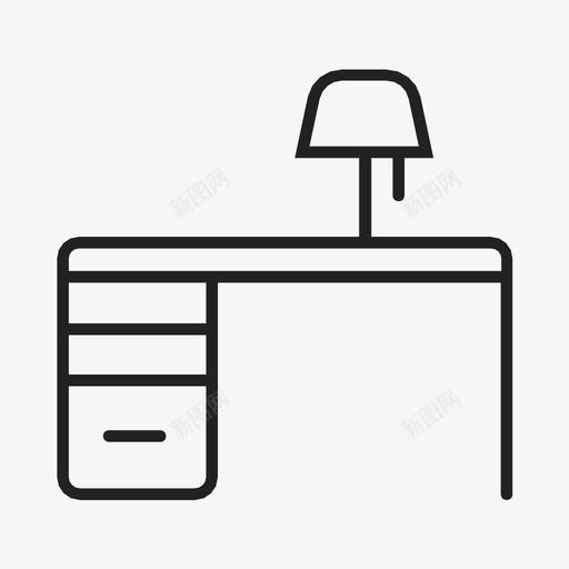 灯桌图标svg_新图网 https://ixintu.com 灯桌