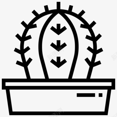 仙人掌盆栽植物办公用品图标图标