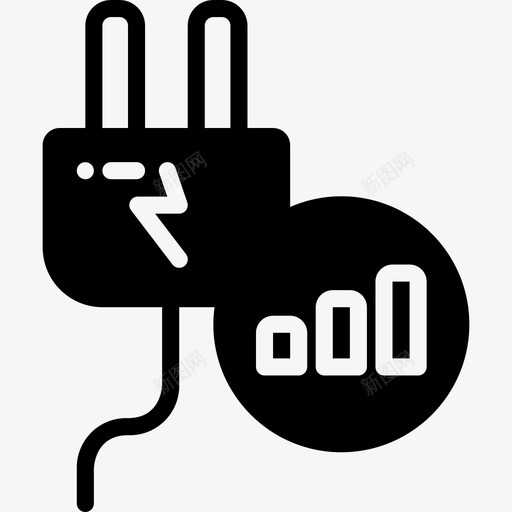 电力数据插头电源图标svg_新图网 https://ixintu.com 使用 家庭自动化固态 插头 电力数据 电源