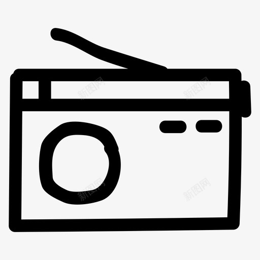 收音机天线通信图标svg_新图网 https://ixintu.com 多媒体手绘 天线 媒体 播放器 收音机 通信 音乐