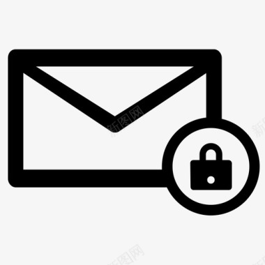 电子邮件安全加密锁定图标图标